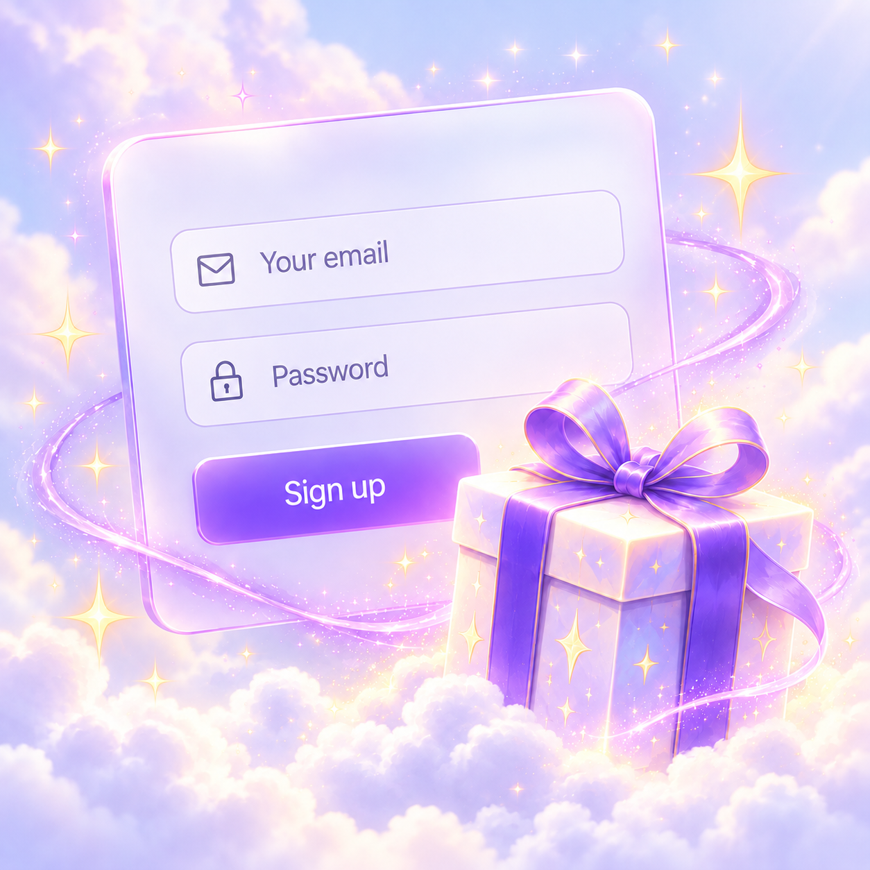 Registration form with a gift